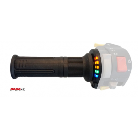 KOSO, vyhřívané gripy s integrovaným ovladačem, 22mm/25mm `7/8-1` délka - 120mm